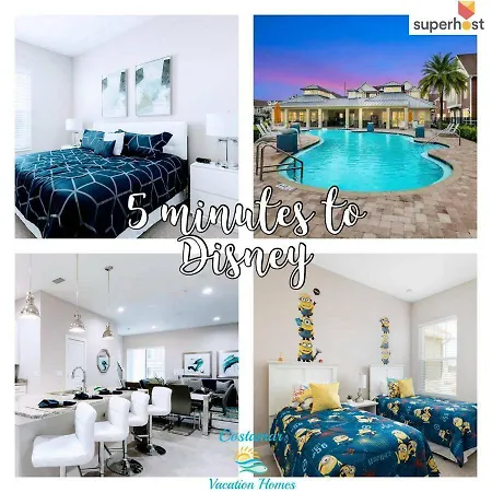 Awesome 4 Beds Villa 5 Min To Disney